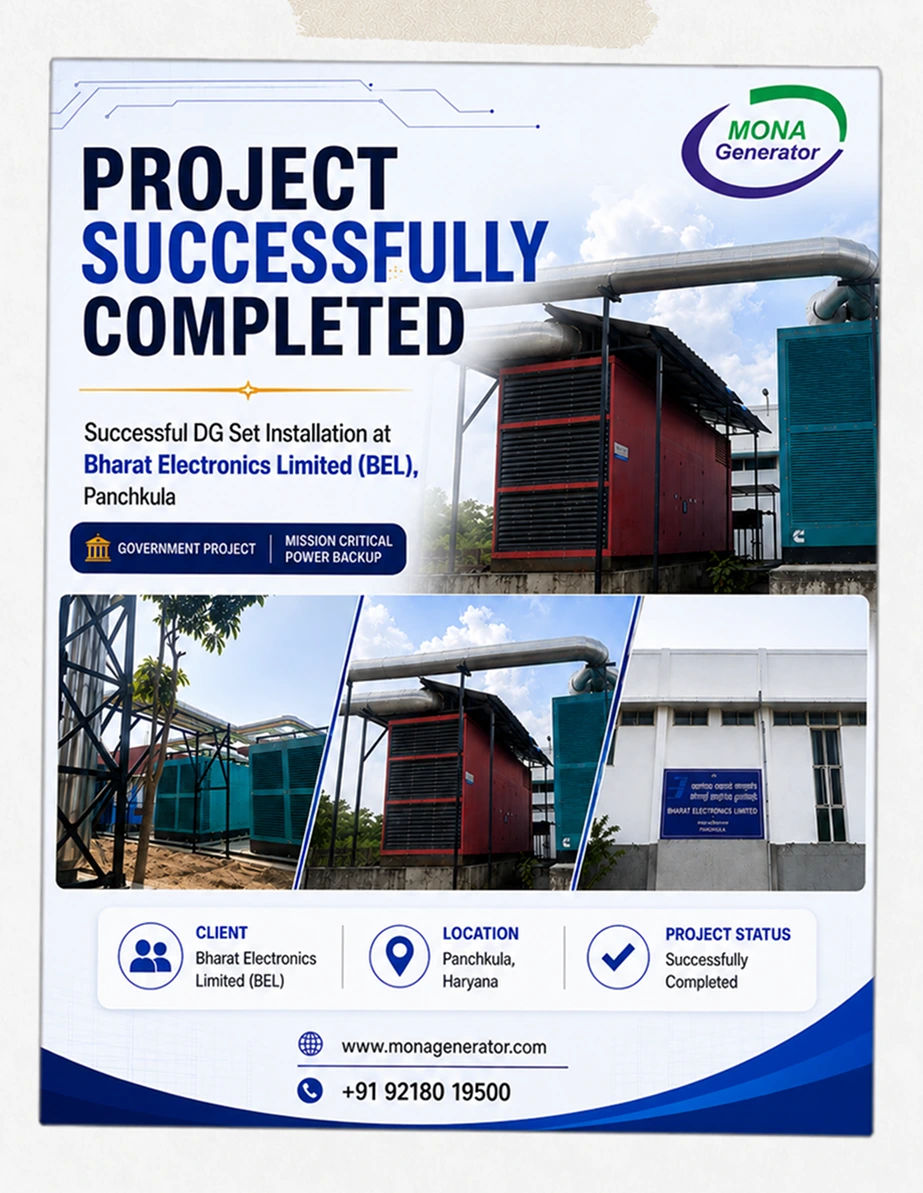 Mona Generator DG set installation at Bharat Electronics Limited