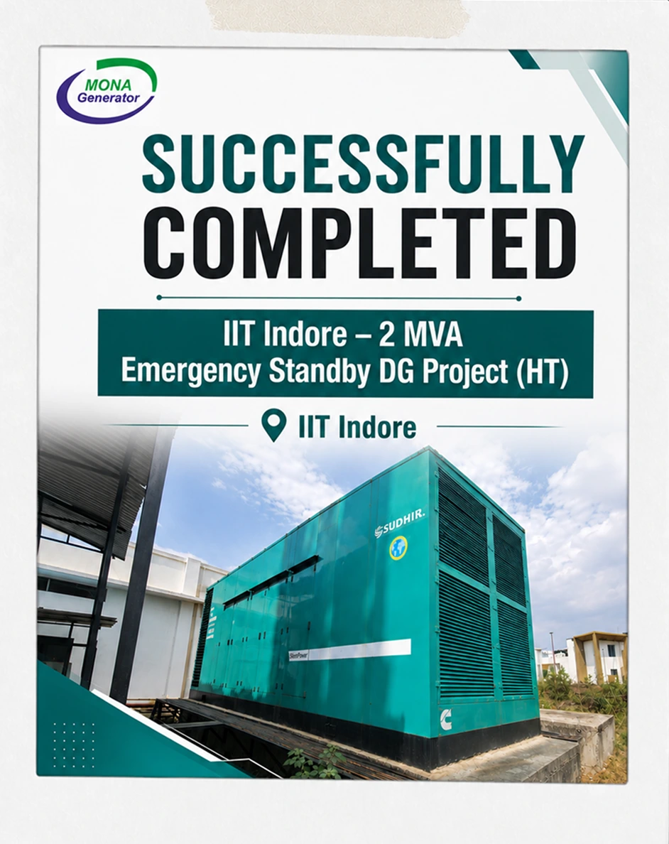 Mona Generator IIT Indore emergency standby DG project completed